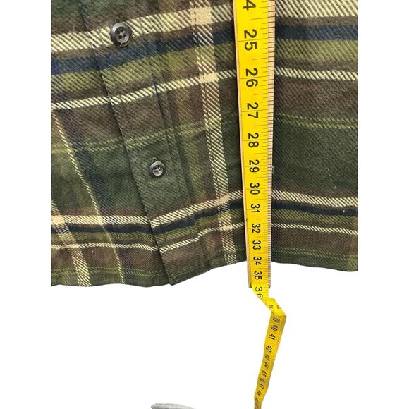Orvis Heavyweight Flannel Shirt Jacket Shacket Green Plaid Pockets Sz. XXL New - Picture 11 of 14